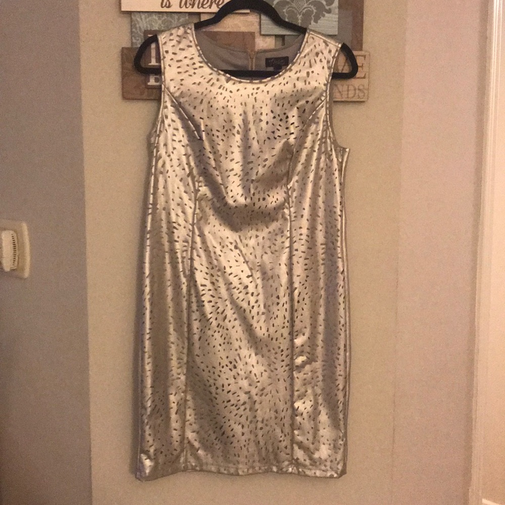 Silver color dress -metallic effect